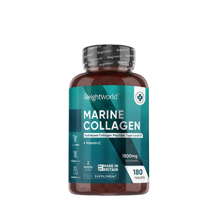 ХИДРОЛИЗИРАН МОРСКИ КОЛАГЕН + ВИТАМИН C таблетки 180 броя / WEIGHT WORLD HYDROLIZED MARINE COLLAGEN + VITAMIN C