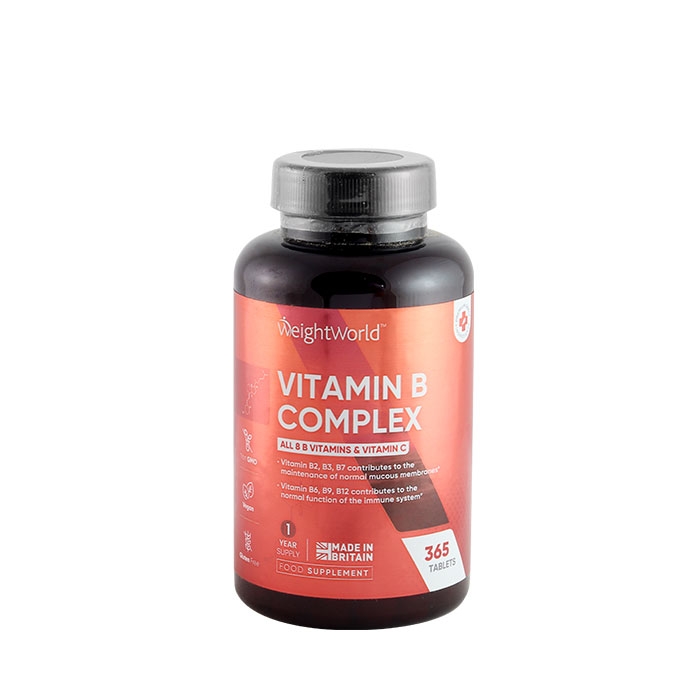 ВИТАМИН B-КОМПЛЕКС + ВИТАМИН C таблетки 365 броя / WEIGHT WORLD VITAMIN B COMPLEX + VITAMIN C