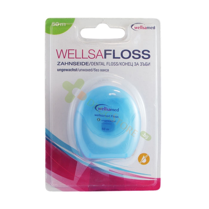 КОНЦИ ЗА ЗЪБИ НЕУТРАЛНИ 50 м / WELLSAMED DENTAL FLOSS NEUTRAL 50 m
