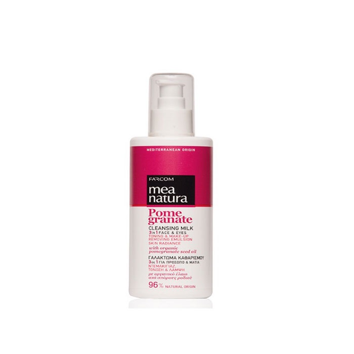 МЕА НАТУРА ПОЧИСТВАЩО МЛЯКО ЗА ЛИЦЕ И ОЧИ С НАР 3 В 1 250 мл. / MEA NATURA POMEGRANATE CLEANSING MILK 3 IN 1 FACE &amp; EYES 250 ml.
