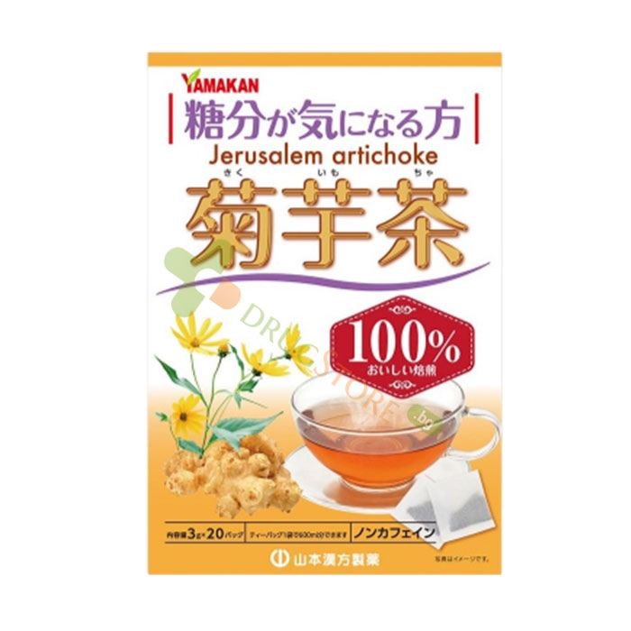 ЯМАКАН БИЛКОВ ЧАЙ ОТ ЙЕРУСАЛИМСКИ АРТИШОК филтър 20 броя / KANPO YAMAMOTO YAMACAN JERUSALEM ARTICHOKE HERBAL TEA filter bags