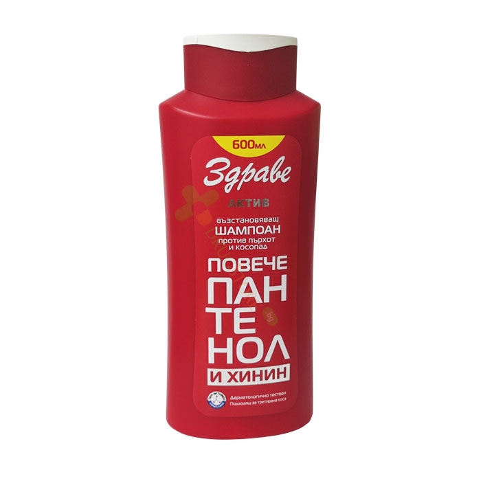 ВЪЗСТАНОВЯВАЩ ШАМПОАН ПРОТИВ ПЪРХОТ И КОСОПАД С ПАНТЕНОЛ И ХИНИН 600 мл / AROMA ZDRAVE ACTIVE ANTI-DANDRUFF &amp; HAIR FALL SHAMPOO WITH PANTHENOL &amp; QUININE