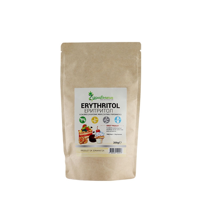 ЗДРАВНИЦА ЕРИТРИТОЛ НИСКОКАЛОРИЧЕН ПОДСЛАДИТЕЛ 200 г / ZDRAVNITSA ERYTRYTOL LOW CALORIE SWEETENER