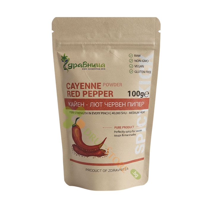 ЗДРАВНИЦА КАЙЕН - ЛЮТ ЧЕРВЕН ПИПЕР 100 г / ZDRAVNITZA CAYENNE RED PEPPER
