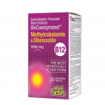 НАТУРАЛ ФАКТОРС ВИТАМИН Б 12 сублингвални таблетки 3000 мкг. 30 броя / NATURAL FACTORS VITAMIN B12 METHYLCOBALAMIN & DIBENCOZIDE