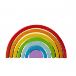 ДЪРВЕНА ИГРАЧКА ЗА СОРТИРАНЕ ДЪГА - МАЛКА БИГДЖИГС BJ499 / BIGJIGS TOYS WOODEN STACKING RAINBOW - SMALL BJ499