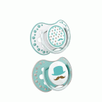 СИЛИКОНОВА ЗАЛЪГАЛКА СИНЯ РЕТРО 3-6 месеца 2 броя ЛОВИ / LOVI SILICONE SOOTHER BLUE RETRO 3 - 6 months