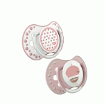 СИЛИКОНОВА ЗАЛЪГАЛКА РОЗОВА РЕТРО 3-6 месеца 2 броя ЛОВИ / LOVI SILICONE SOOTHER PINK RETRO 3 - 6 months