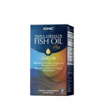 РИБЕНО МАСЛО С КОЕНЗИМ Q10 капсули 60 броя / GNC TRIPLE STRENGTH FISH OIL + CO Q10