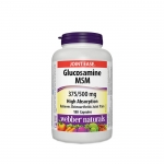 ГЛЮКОЗАМИН + МСМ 375 / 500 мг. капсули 180 броя / WEBBER NATURALS GLUCOSAMINE MSM