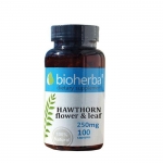 БИОХЕРБА ГЛОГ ЦВЯТ / ЛИСТА капсули 250 мг. 100 броя / BIOHERBA HAWTHORN FLOWER AND LEAF