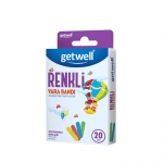 ГЕТУЕЛ ЦВЕТНИ ПЛАСТИРИ 20 броя / GETWELL COLORED FIRST AID PLASTER 