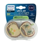 АВЕНТ ЗАЛЪГАЛКА ULTRA AIR DAY AND NIGHT 0-6 месеца 2 броя / AVENT ULTRA AIR DAY AND NIGHT SOOTHER 0-6 months