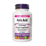 ФОЛИЕВА КИСЕЛИНА таблетки 1000 мкг 120 броя / WEBBER NATURALS FOLIC ACID 