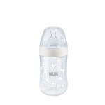 ШИШЕ СЪС СИЛИКОНОВ БИБЕРОН НУК NATURE SENSE TEMPERATURE CONTROL  6-18 месеца размер M 260 мл. / NUK NATURE SENSE BOTTLE WITH SILICONE RUBBER 6-18 months size M 260 ml