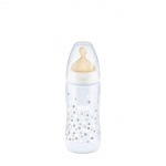 ШИШЕ НУК FC TEMPERATURE CONTROL С КАУЧУКОВ БИБЕРОН 0-6 месеца размер S 300 мл. / NUK FIRST CHOICE BOTTLE TEMPERATURE CONTROL WITH RUBBER TEAT 0-6 months size S 300 ml 