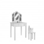 БЯЛА ДЪРВЕНА ДЕТСКА ТОАЛЕТКА С 3 ОГЛЕДАЛА ИСО KRU11286 / ISO WHITE WOODEN CHILDRENS TOILET WITH 3 MIRRORS KRU11286