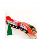 ДЪРВЕНО ВЛАКЧЕ С РЕЛСИ - ПЕНДОЛИНО БИГДЖИГС BJT461 / BIGJIGS TOYS WOODEN TRAIN WITH RAILS - PENDOLINO BJT461