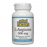 НАТУРАЛ ФАКТОРС L - АРГИНИН капсули 500 мг. 90 броя / NATURAL FACTORS L - ARGININE