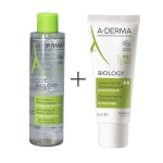 А-ДЕРМА БИОЛОДЖИ КОМПЛЕКТ МИЦЕЛАРНА ВОДА 200 мл+БОГАТ КРЕМ 40 мл / A-DERMA BIOLOGY DERMATOLOGICAL MICELAR WATER+DERMATOLGICAL RICH CREAM 