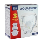 АКВАФОР КОМПЛЕКТ ФИЛТРИРАЩА БЯЛА КАНА ДЖАСПЪР + ФИЛТЪР 3 броя / AQUAFOR JASPER WHITE JUG + FILTER