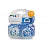 ЗАЛЪГАЛКА БИБЕРОН С КАРТИНКИ НОЩНИ 6+ мецеца 2 броя / AVENT PACIFIER WITH PICTURE 6+