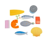 ДЪРВЕН КОМПЛЕКТ ЩАЙГА С РИБНИ ПРОДУКТИ BJ475 / BIGJIGS TOYS FISH CRATE