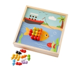 ДЪРВЕНА МОЗАЙКА - МОРСКИ КАРТИНИ 34004 / BIGJIGS TOYS WOODEN MOSAIC - SEABED