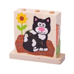 ДЪРВЕНИ КУБЧЕТА ЗА НАНИЗВАНЕ - ЖИВОТНИ BB104 / BIGJIGS STACKING PUZZLE - PETS