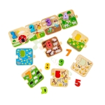 ДЪРВЕНИ ПЛОЧКИ - ПЪЗЕЛ ЗА БРОЕНЕ ОТ 1 ДО 10 36061 / BIGJIGS TOYS 1-10 TILE PUZZLE 