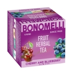 БОНОМЕЛИ ПЛОДОВ ЧАЙ ЧЕРЕША И БОРОВИНКА филтър 12 броя / BONOMELLI TEA CHERRY/ BLUEBERRY filter bags