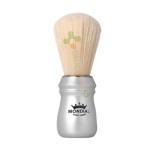 ЧЕТКА ЗА БРЪСНЕНЕ ОТ ЕСТЕСТВЕН ИЗБЕЛЕН СВИНСКИ КОСЪМ С ПЛАСТМАСОВA ДРЪЖКА В ЦВЯТ СРЕБЪРЕН САТЕН / MОNDIАL SHАVING BRUSH MАDE OF BLЕACHED PОRK HАIR