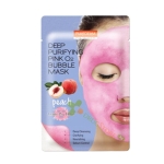 ДЪЛБОКО ПОЧИСТВАЩА РОЗОВА КИСЛОРОДНА МАСКА ЗА ЛИЦЕ С ПРАСКОВА 25 г / PUREDERM DEEP PURIFYING PINK O2 BUBBLE MASK