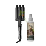 ДЕМЕЛИС КОМПЛЕКТ РЕТРО ПРЕСА ЗА КОСА WAVES BLACK EDITION + СПРЕЙ ЗА КОСА DEEP WAVES 150 мл / DEMELISS HAIR STRAIGHTENER WAVES BLACK EDITION + SPRAY DEEP WAVES 150 ml