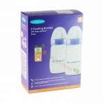 ШИШЕ СЪС СИЛИКОНОВ БИБЕРОН MEDIUM FLOW ЛАНСИНОХ 240 мл 2 броя / LANSINOH FEEDING BOTTLE