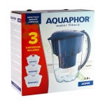 АКВАФОР КОМПЛЕКТ ФИЛТРИРАЩА СИНЯ КАНА ДЖАСПЪР + ФИЛТЪР 3 броя / AQUAFOR JASPER BLUE JUG + FILTER