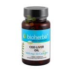 БИОХЕРБА МАСЛО ОТ ЧЕРЕН ДРОБ НА ТРЕСКА + ВИТАМИН E капсули 50 броя / BIOHERBA COD LIVER OIL + VITAMIN E