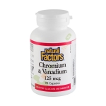 НАТУРАЛ ФАКТОРС ХРОМ + ВАНАДИЙ капсули 125 мкг 90 броя / NATURAL FACTORS CHROMIUM & VANADIUM