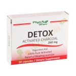 ДЕТОКС АКТИВЕН ВЪГЛЕН капсули 260 мг 20 броя / PHYTO WAVE DETOX ACTIVATED CHARCOAL
