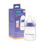 ШИШЕ СЪС СИЛИКОНОВ БИБЕРОН SLOW FLOW ЛАНСИНОХ 160 мл 1 брой / LANSINOH FEEDING BOTTLE