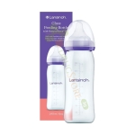 СТЪКЛЕНО ШИШЕ СЪС СИЛИКОНОВ БИБЕРОН MEDIUM FLOW ЛАНСИНОХ 240 мл 1 брой / LANSINOH GLASS FEEDING BOTTLE