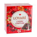 ЛОВАРЕ ЧАЙ В ПИРАМИДА CHERRY CONFITURE филтър 15 броя / LOVARE CHERRY CONFITURE tea bags