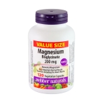 МАГНЕЗИЙ (БИСГЛИЦИНАТ) капсули 200 мг 120 броя / WEBBER NATURALS MAGNESIUM (BISGLYCINATE) CAPSULES