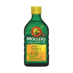 МЬОЛЕРС МАСЛО ОТ ЧЕРЕН ДРОБ НА ТРЕСКА сироп с вкус на лимон 250 мл / MOELLERS COD LIVER OIL solution with lemon flavour