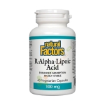 НАТУРАЛ ФАКТОРС АЛФА ЛИПОЕВА КИСЕЛИНА капсули 100 мг 60 броя / NATURAL FACTORS R-LIPOIC ACID