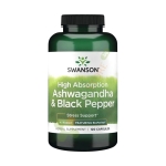 СУОНСЪН АШВАГАНДА С ВИСОКА АБСОРБЦИЯ + БИОПЕРИН капсули 120 броя / SWANSON ASHWAGANDHA & BLACK PEPPER