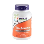 НАУ ФУДС ТРИ-АМИНО капсули 120 броя / NOW FOODS TRI - AMINO ARGININE, ORNITINE, LYSINE