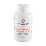 АРГИНИН + ОРНИТИН + ЛИЗИН + C + ЦИНК капсули 60 броя / VITA WORLD ARGININ + ORNITHIN + LYSIN + C + ZINK