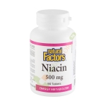 НАТУРАЛ ФАКТОРС ВИТАМИН B3 (НИАЦИН) таблетки 500 мг 90 броя / NATURALS FACTORS VITAMIN B3