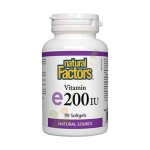 НАТУРАЛ ФАКТОРС ВИТАМИН Е капсули 200 IU 90 броя / NATURAL FACTORS VITAMIN E